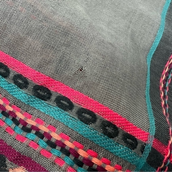 CAPELLI Scarf Infinity Aztec Southwestern Embroidered Boho Sheer Lightweight NWT - Picture 13 of 14